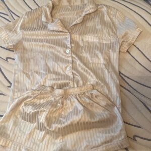 Xsmall white satin pj set